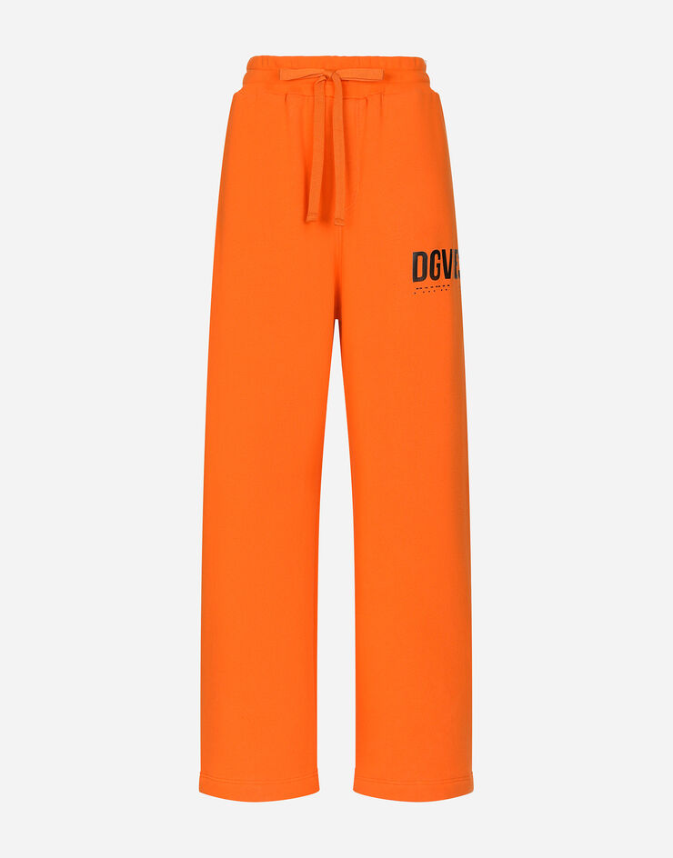 Dolce & Gabbana Pantaloni jogging in jersey con stampa DGVIB3 Arancione FT006TG7K3G