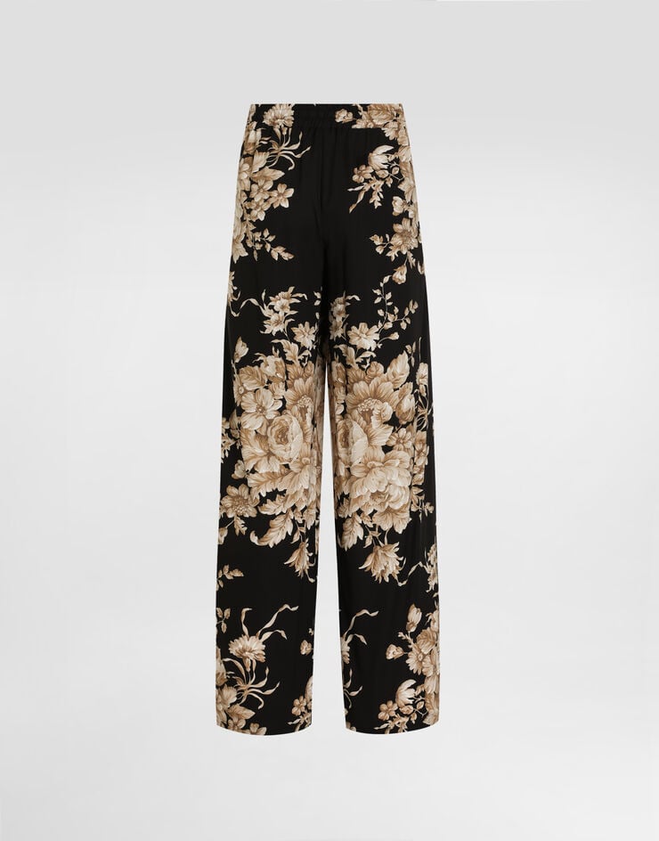 Dolce & Gabbana Rose-print silk vanity pants Print FTC12TFSA7Y