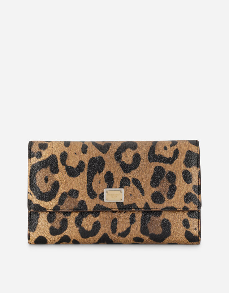 Dolce & Gabbana Leopard-print Crespo document holder with branded plate Multicolor BI1382AW384