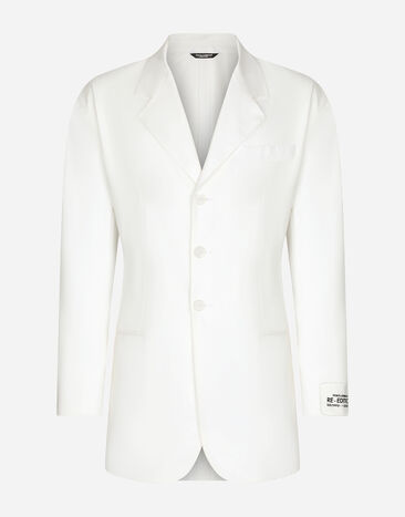 Dolce & Gabbana Chaqueta en gabardina de algodón elástico Plateado WNG101W0001