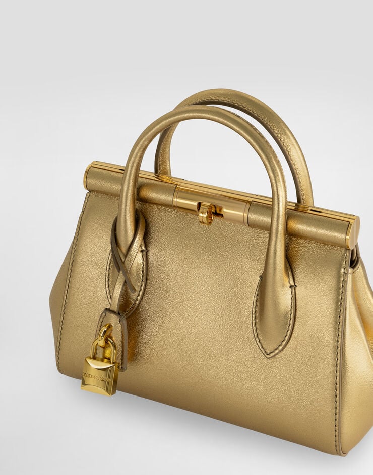 Dolce & Gabbana Laminated calfskin day mini Marlene handbag Gold BB7744CY812