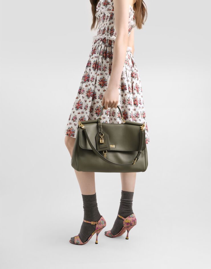 Dolce & Gabbana Maxi My Sicily handbag in plongé calfskin Green BB7814B7321