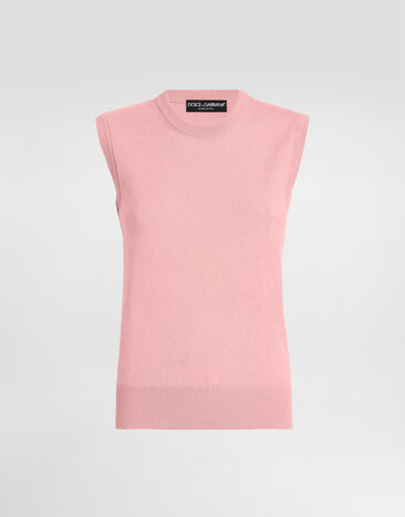 Dolce & Gabbana Cashmere tank top with inside-out seams Black FXV87TJAIRM