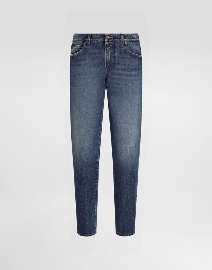Dolce & Gabbana Vaqueros corte regular de algodón con placa Multicolor GYJCCZG8MU2