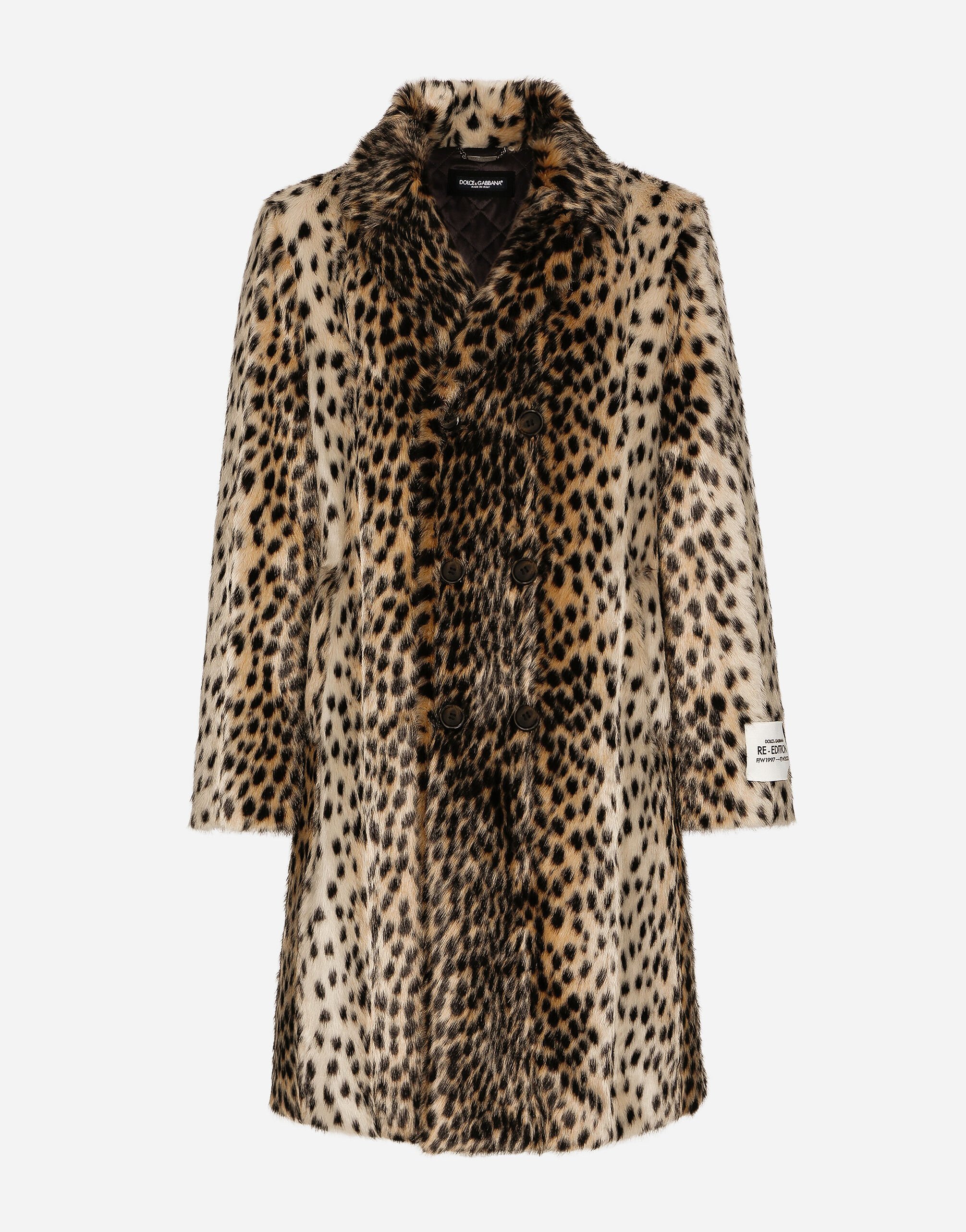 Dolce&Gabbana Lynx-effect jacquard faux fur coat Grey G041KTGG914