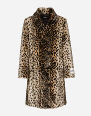 Dolce&Gabbana Lynx-effect jacquard faux fur coat Grey G041KTGG914