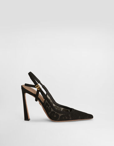 Dolce & Gabbana Leopard-design lace slingbacks Black CG0850A9S21