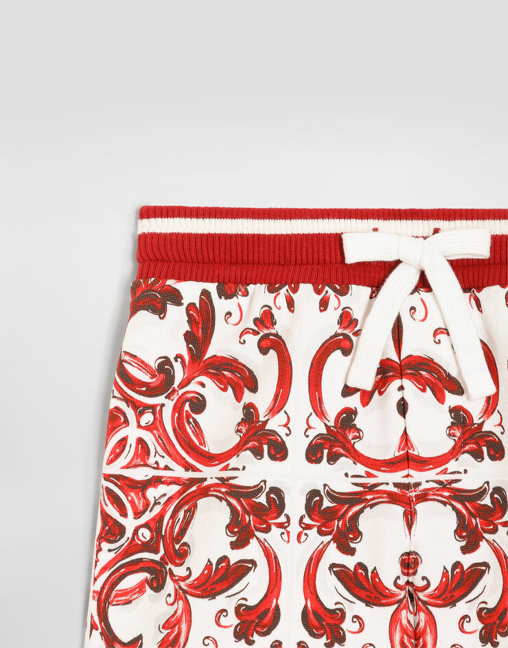 Dolce & Gabbana Majolica-print fleece bermuda shorts Multicolor L1JQR9II7KU