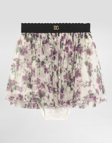 Dolce & Gabbana Gonna in tulle stampa violette Stampa L25I73ISMKP