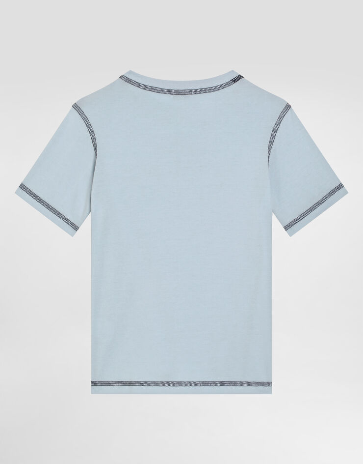 Dolce & Gabbana Short-sleeved jersey t-shirt with DG Azure L4JTHUG7PES