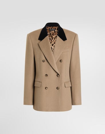 Dolce & Gabbana 羊绒双排扣夹克 米色 F2JAETFU2D1