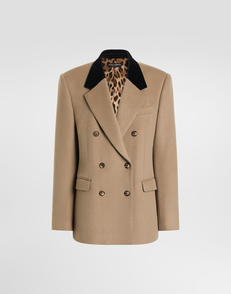 Dolce & Gabbana 羊绒双排扣夹克 米色 F2JAETFU2D1