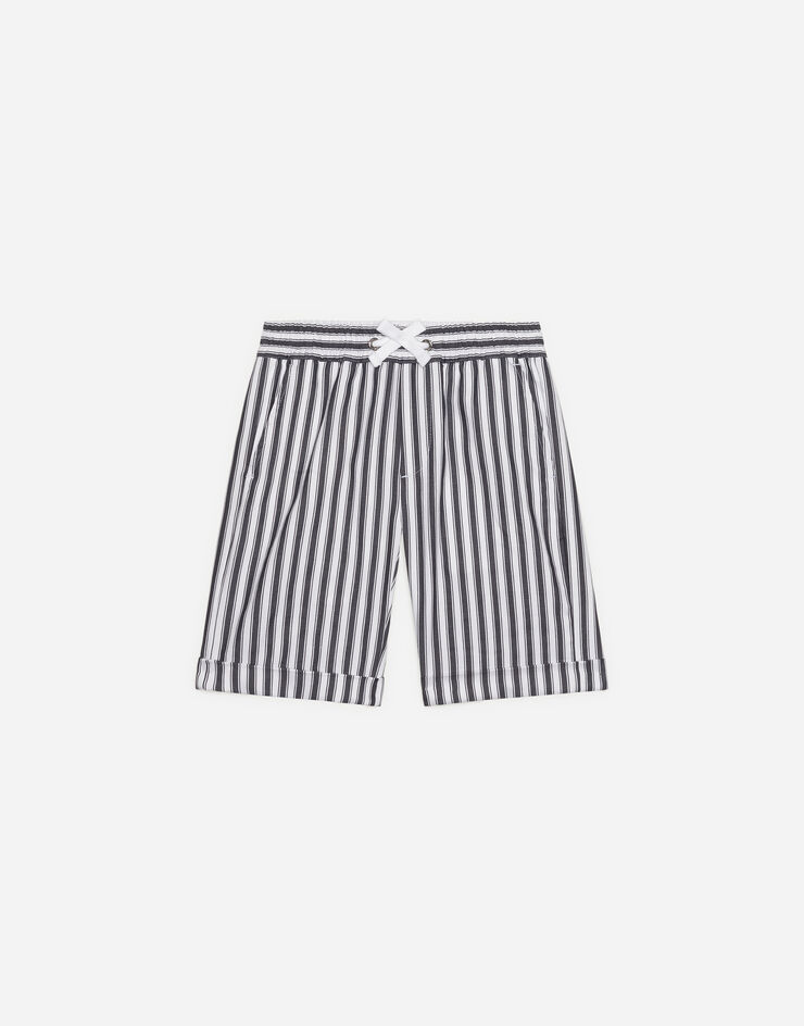 Dolce & Gabbana Single-breasted poplin suit with striped print GREY L41U73G7VYH