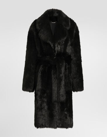 Dolce & Gabbana Long-haired shearling coat Dolce & Gabbana Long-haired shearling coat Black G048DLFUP89