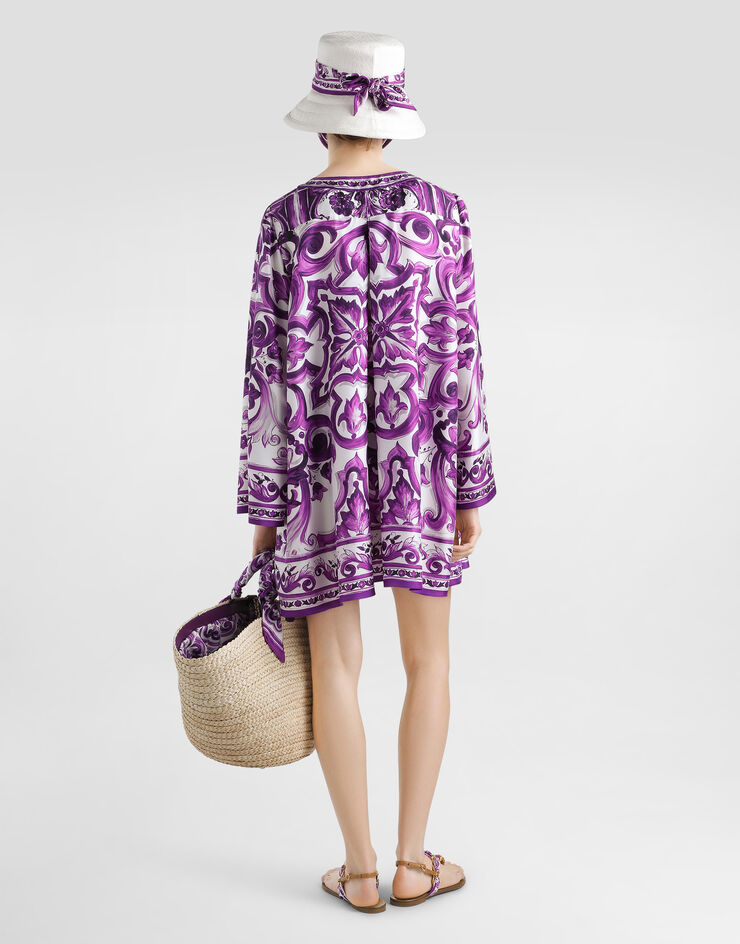 Dolce & Gabbana Majolica-print twill dress Multicolor F61A2THI1TK