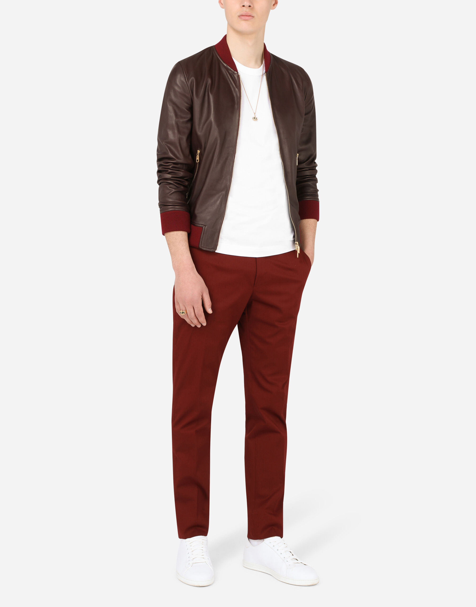 Bordeaux leather jacket sale