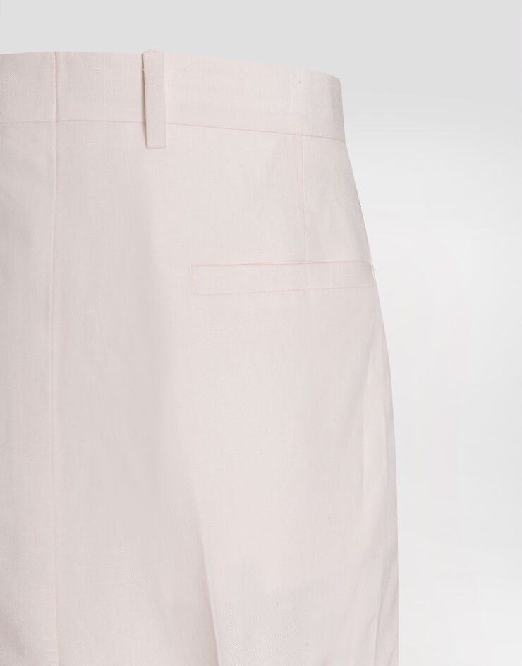 Dolce & Gabbana Double-breasted suit in linen canvas White GK04JTFU4MC