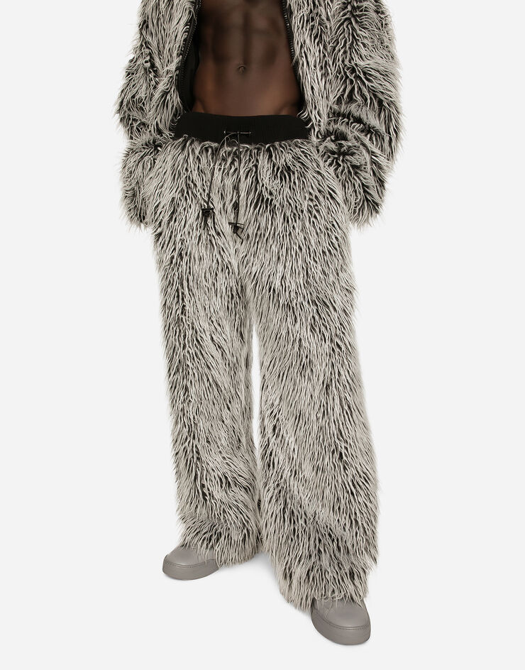 Faux fur jogging pants in Multicolor for | Dolce&Gabbana® US
