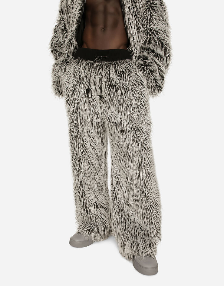Dolce&Gabbana Faux fur jogging pants Multicolor GZ60ATHUMS6