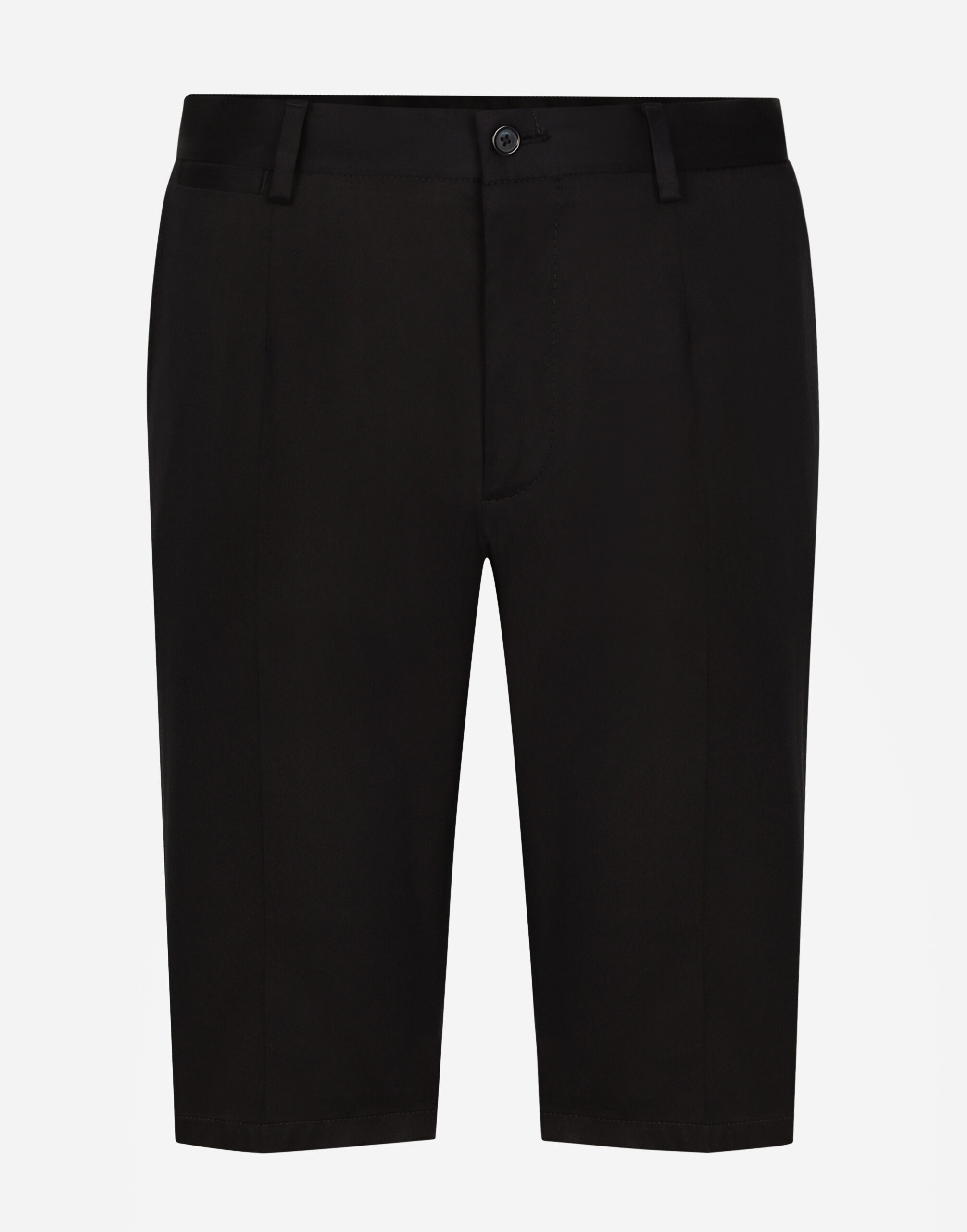 Dolce & Gabbana Stretch cotton shorts with DG patch Black G4HXATG7ZXD