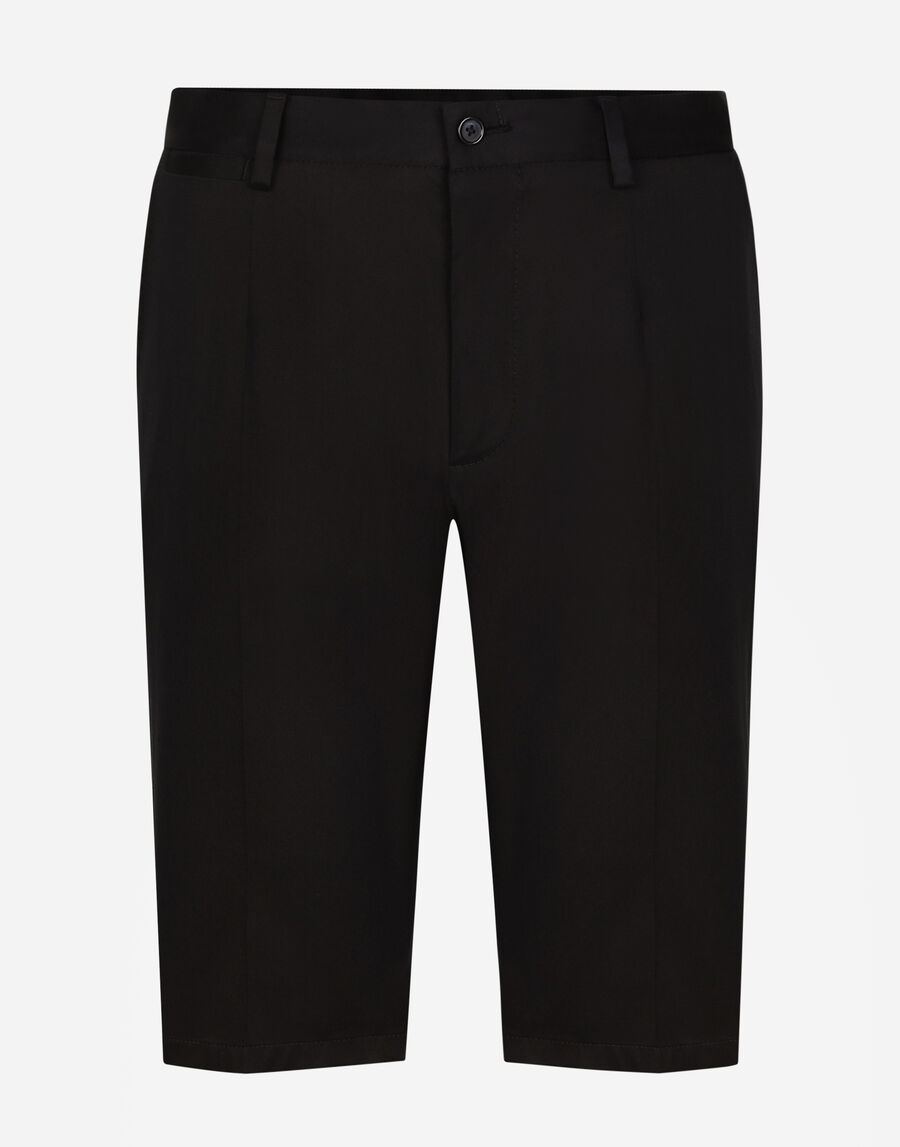 Stretch cotton shorts with DG patch