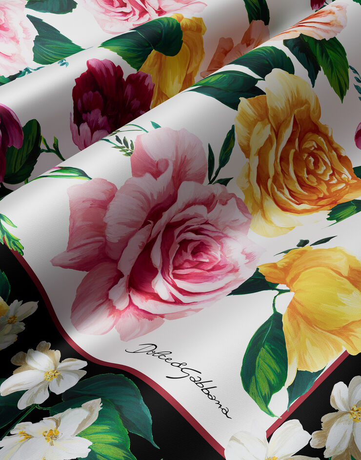 Dolce & Gabbana Fular en sarga de seda con estampado de flores 90 x 90 Imprima FN090RGDCWZ