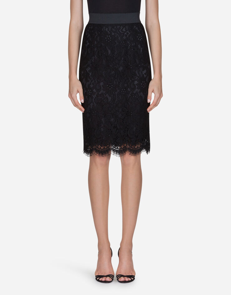 Dolce & Gabbana Bleistiftrock aus spitze SCHWARZ F4A2PTHLMCK