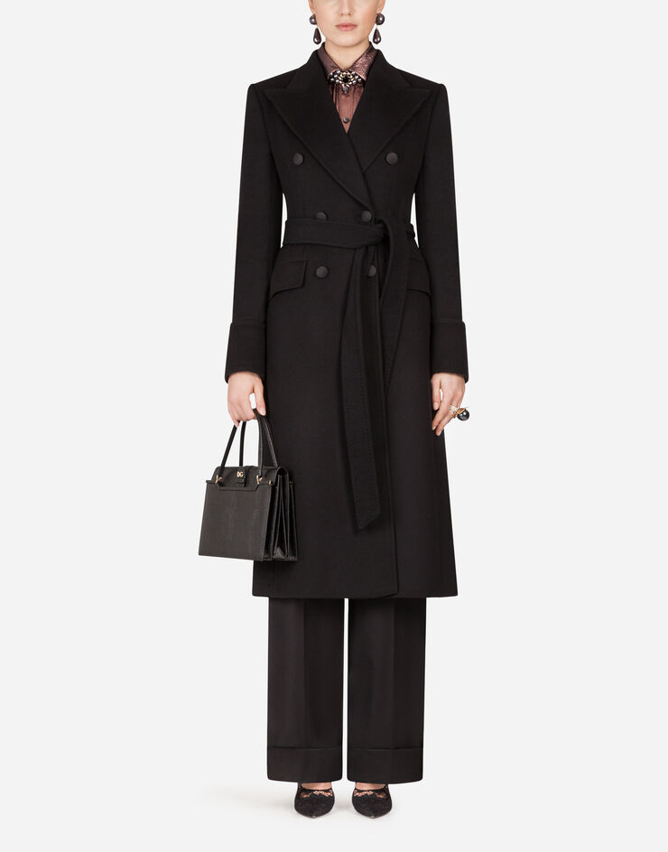 Dolce & Gabbana Double-breasted woolen cloth belted coat 黑色 F0Y52TFU2H5