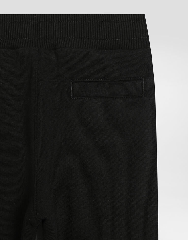 Dolce & Gabbana fleece trousers with DG majolica-print embossed logo Black L1JPJTG7PEM