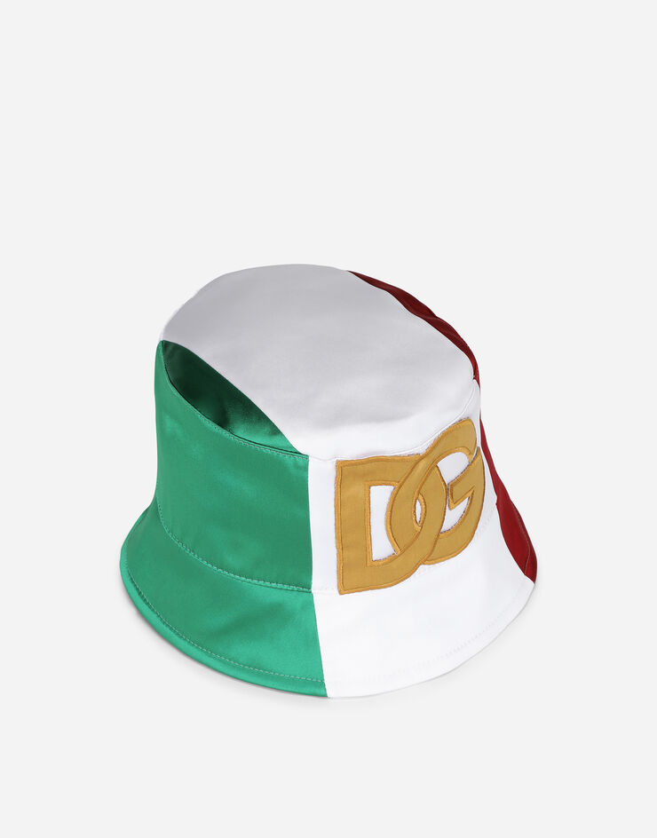 Dolce & Gabbana Satin bucket hat with DG logo Multicolor GH701ZGEZ97