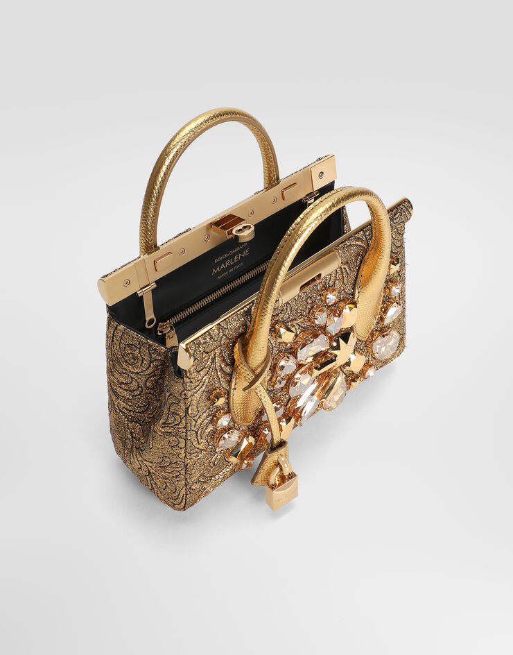 Dolce & Gabbana Day mini Marlene handbag in brocade with embroidery Gold BB7744A0849