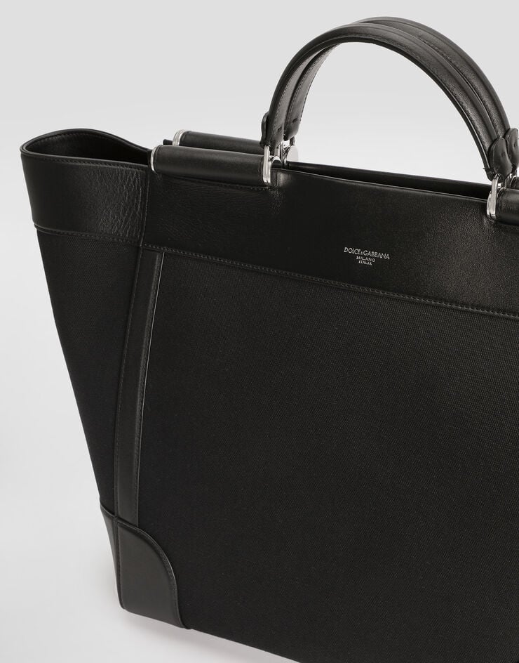 Dolce & Gabbana Calfskin and panama bag Black BM2448A9C21