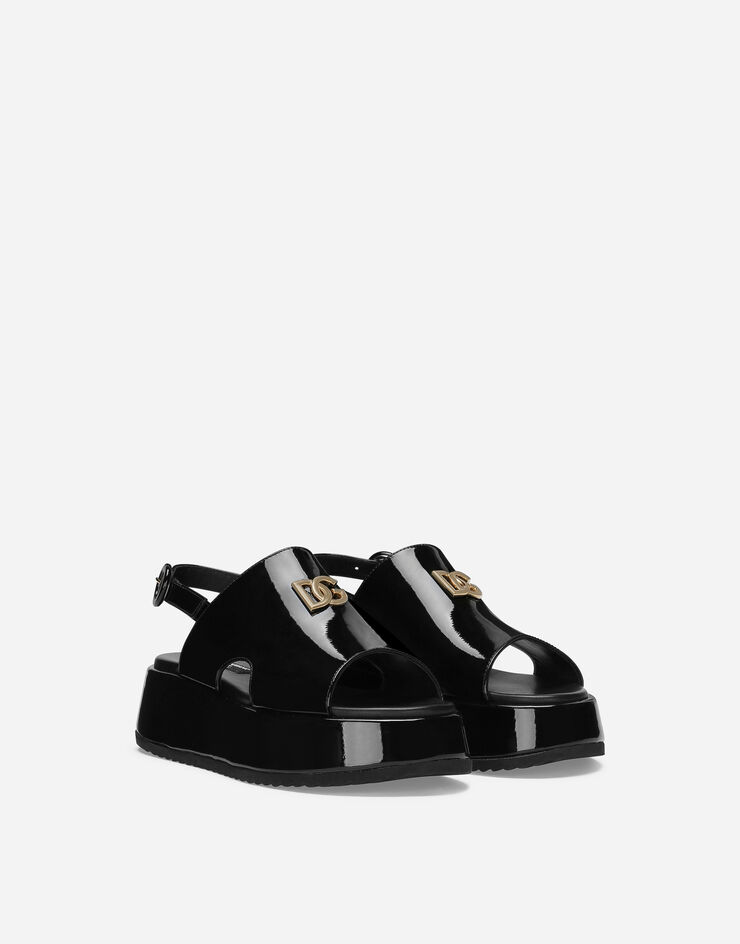 Dolce & Gabbana Sandalia de charol Negro D11229A1328