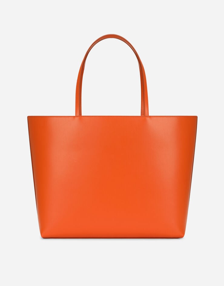 Dolce & Gabbana Mittelgroßer Shopper DG Logo Bag aus Kalbsleder Orange BB7338AW576