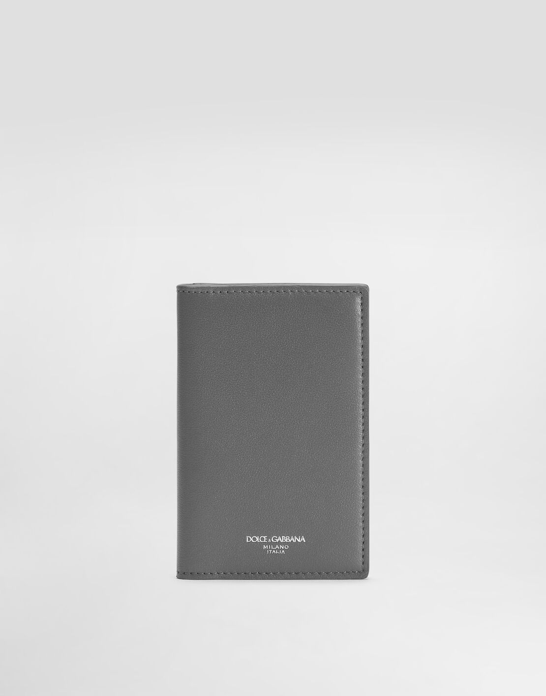 Dauphine calfskin verticle wallet with branded tag