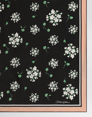 Dolce & Gabbana 70x70 geranium-print silk twill scarf Multicolor FN092RGDDUM