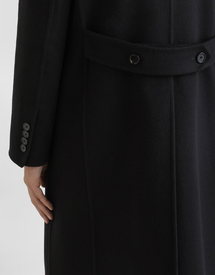 Dolce & Gabbana Cappotto doppiopetto in cashmere Nero G050JTGJ748