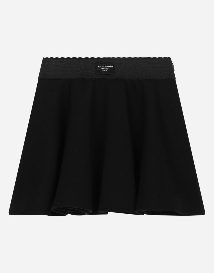 Dolce & Gabbana Mini-Tellerrock mit Logoplakette Schwarz L54I67G7M7I