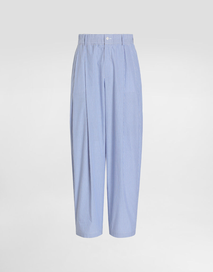 Striped cotton jogging trousers