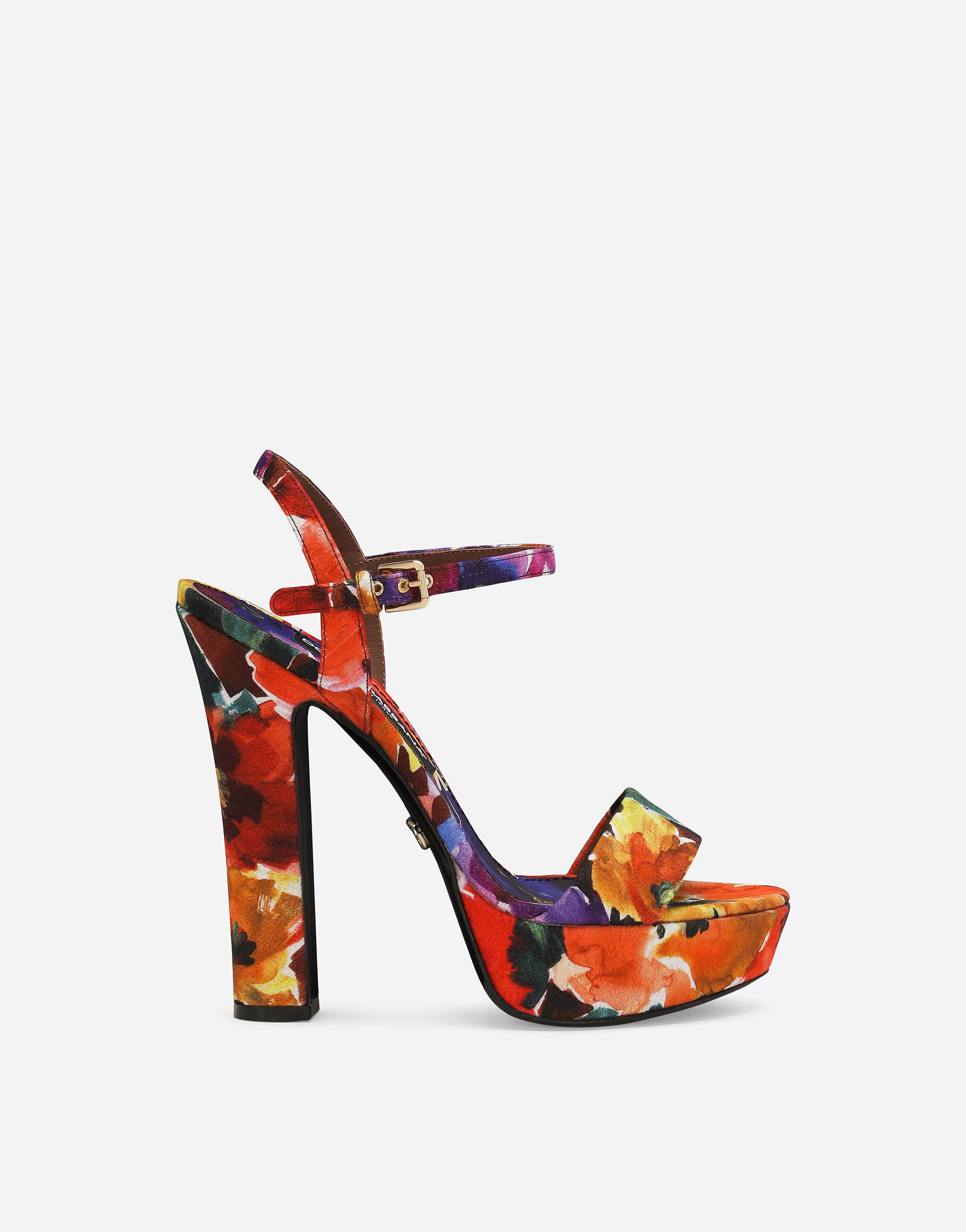 Dolce & Gabbana Sandalia de plataforma en brocado Estampado F6FAITFSTBJ