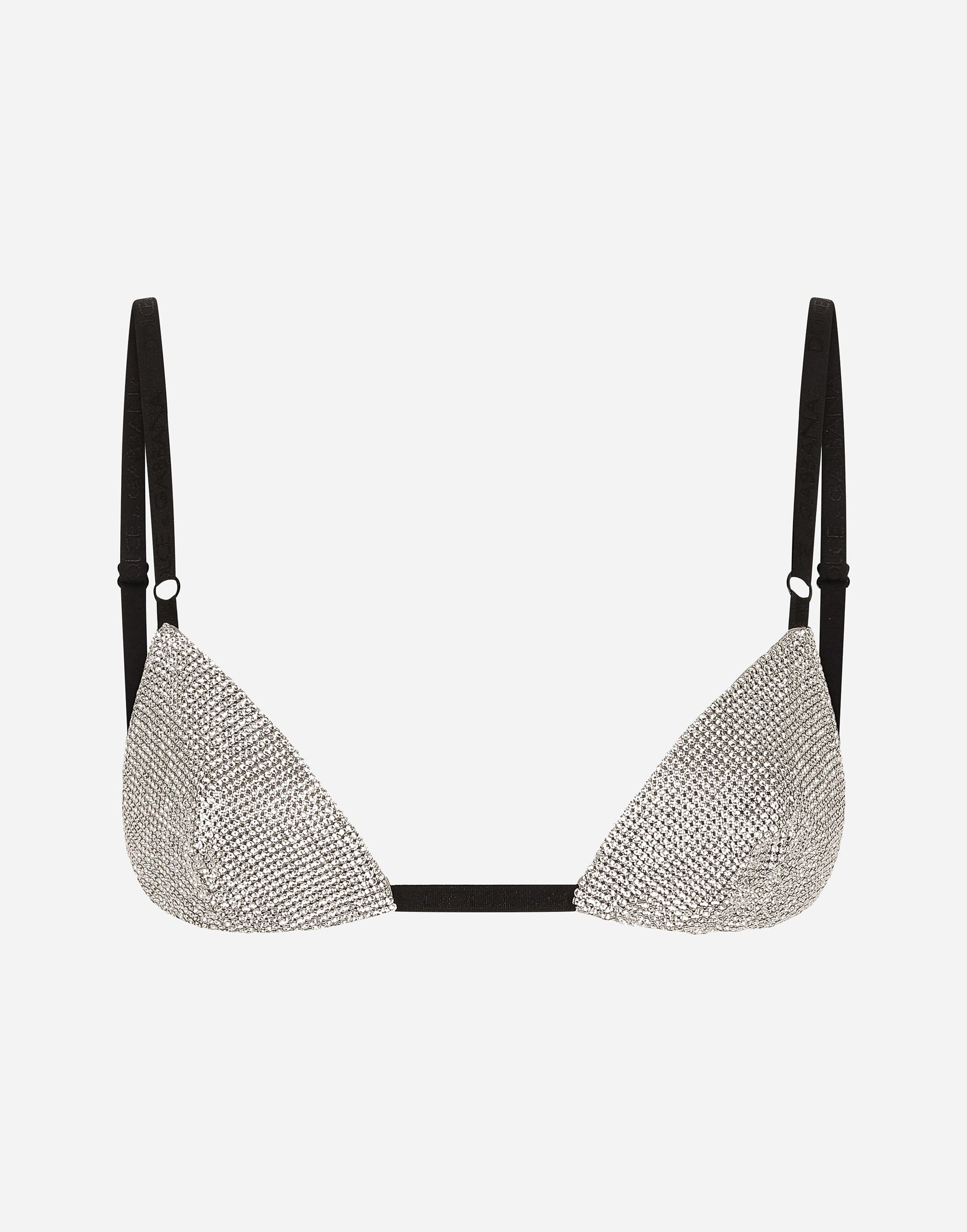 Dolce & Gabbana Crystal mesh bra Silver O1A12TFUGRA