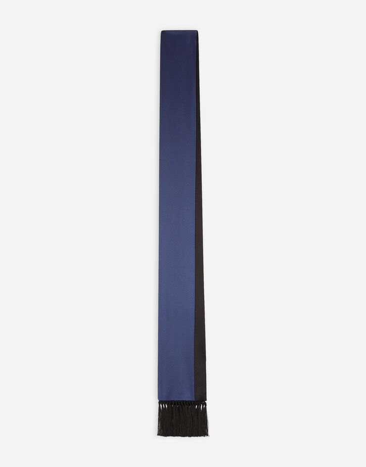 Dolce & Gabbana 流苏装饰真丝缎布围巾 蓝 GQ344EFU1AU