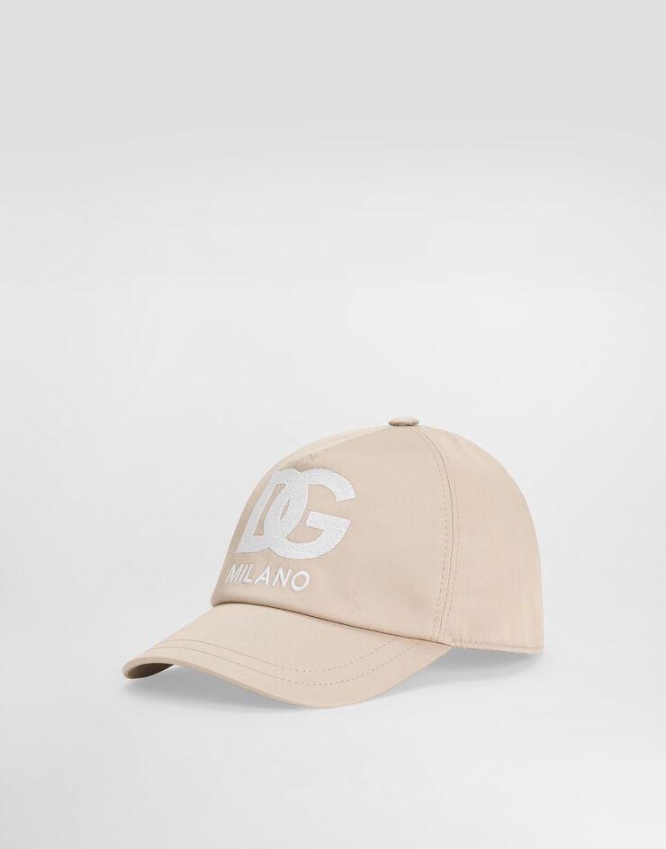 Dolce & Gabbana Casquette en gabardine avec logo DG Beige LB4H80G7O2W