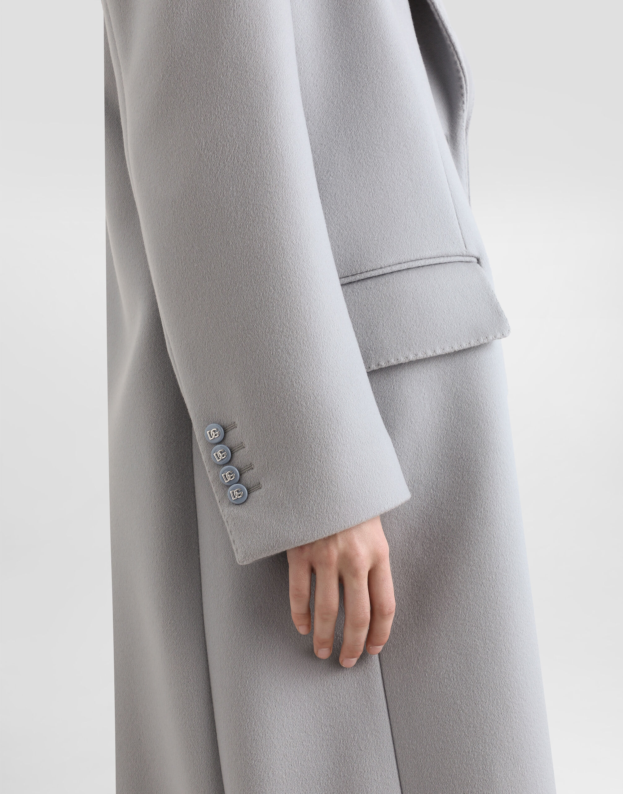Oversize single-breasted cashmere baize coat in Grey for Women |  Dolce&Gabbana® US