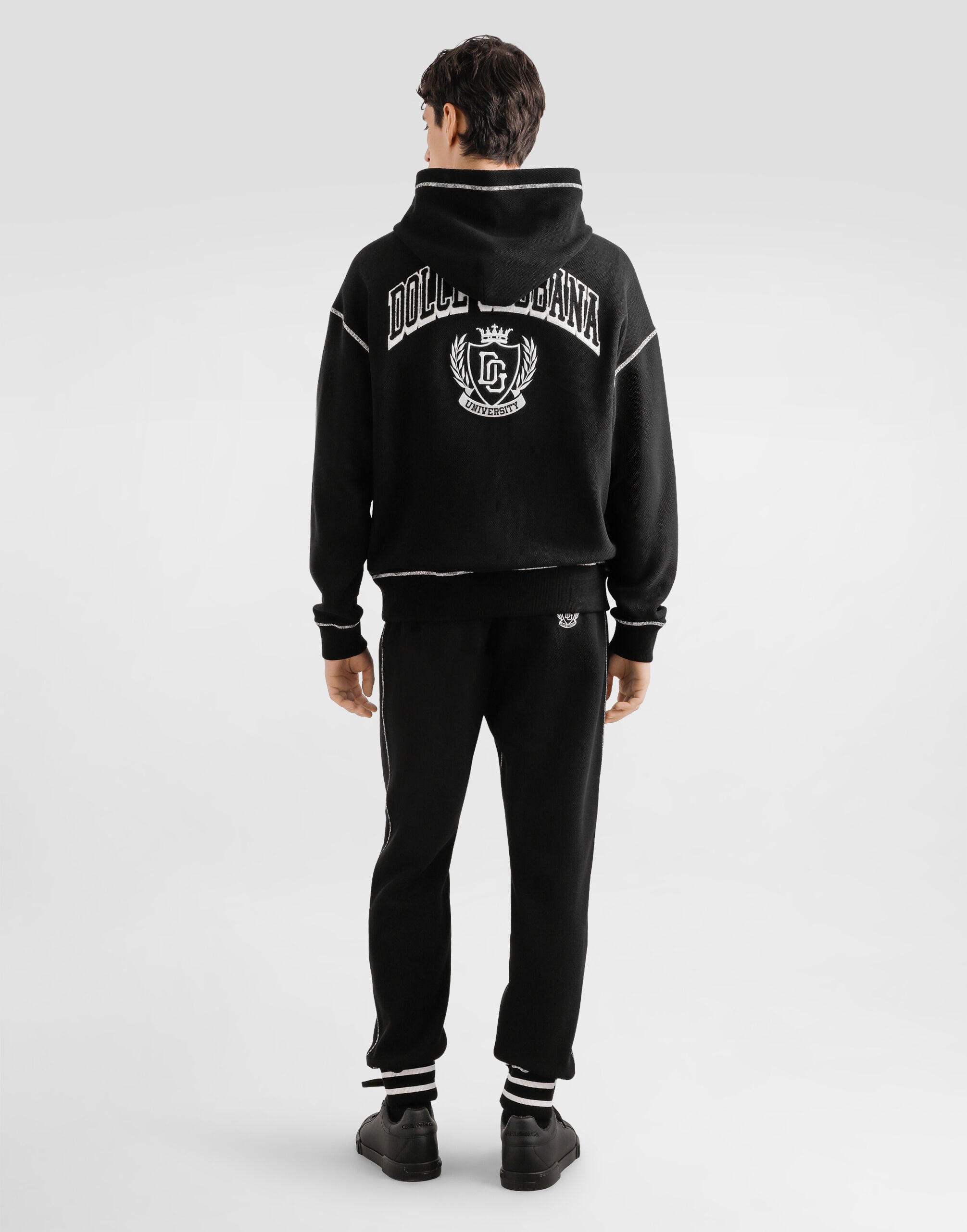 Techno fleece joggers in Black for Men | Dolce&Gabbana®