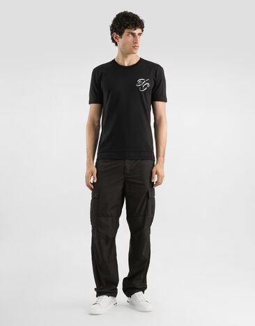 Dolce & Gabbana Cotton t-shirt with embroidery Black G8RN8ZG7PJ0