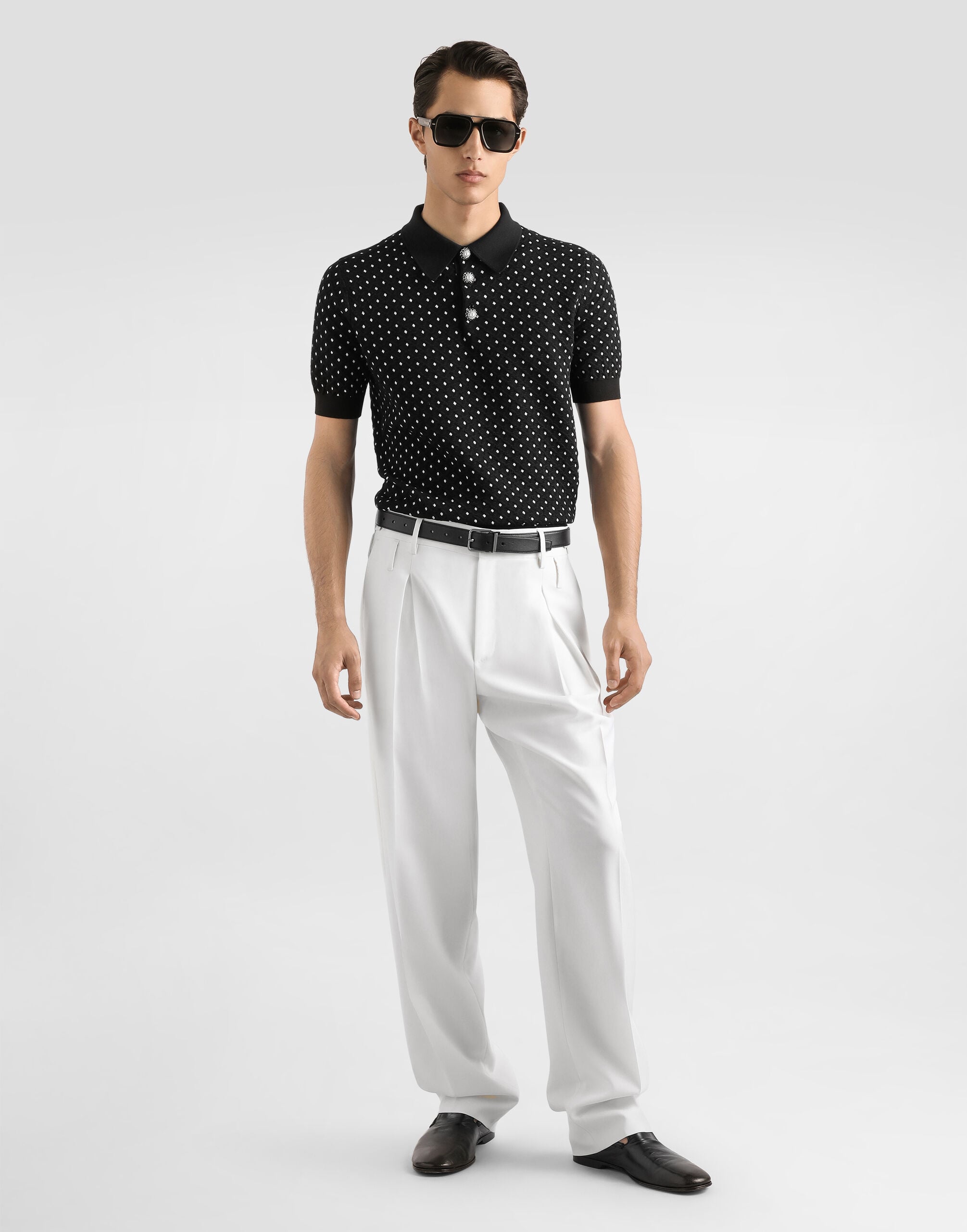 Multicolorのメンズ マイクロドット ステッチ ポロシャツ | Dolce&Gabbana®