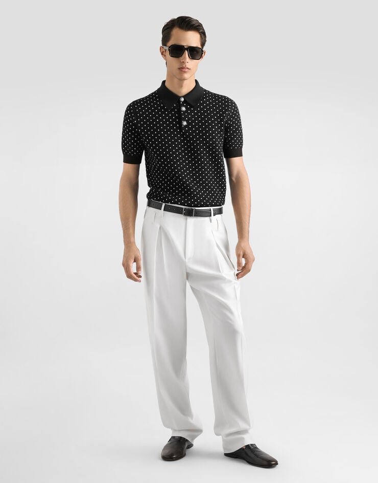 Dolce & Gabbana Micro-dot stitch polo shirt Multicolor GXZ02ZJGMFB