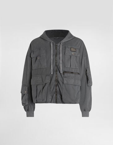 Dolce & Gabbana Jersey hooded sweatshirt with vintage finish Multicolor G9BXYTG7PPS