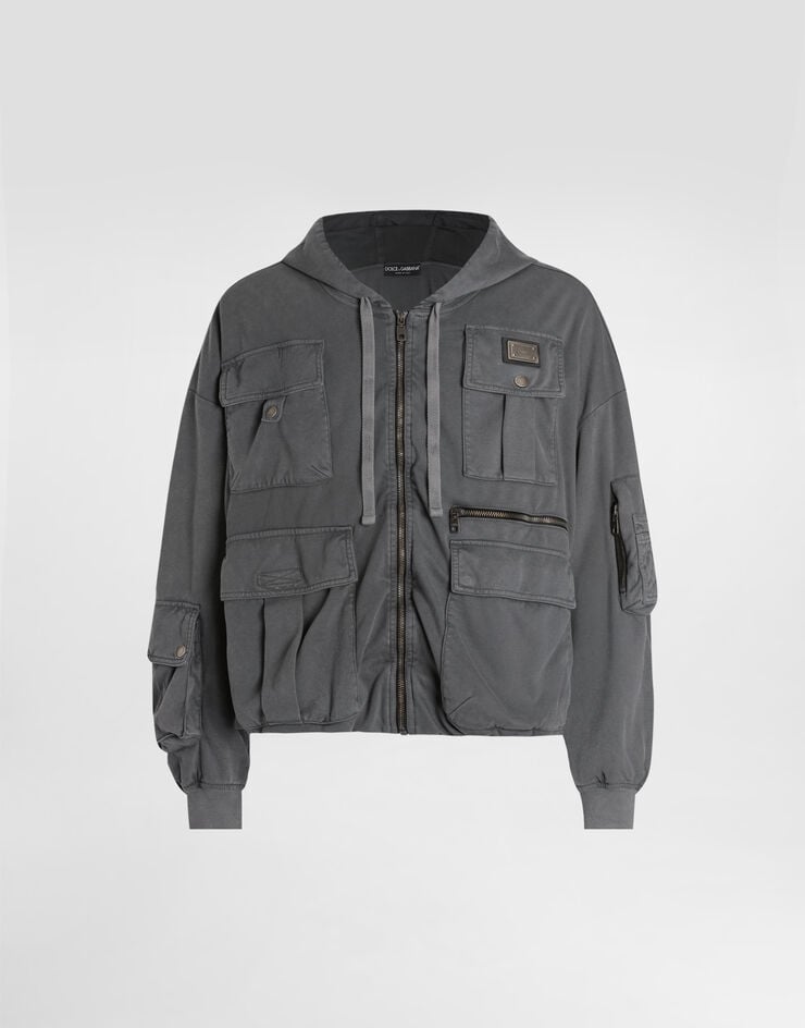 Dolce & Gabbana Felpa con cappuccio in jersey con trattamento anticato Multicolore G9BXYTG7PPS